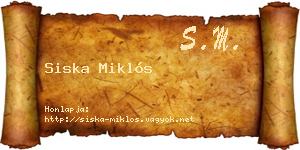 Siska Miklós névjegykártya