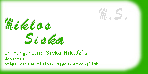 miklos siska business card